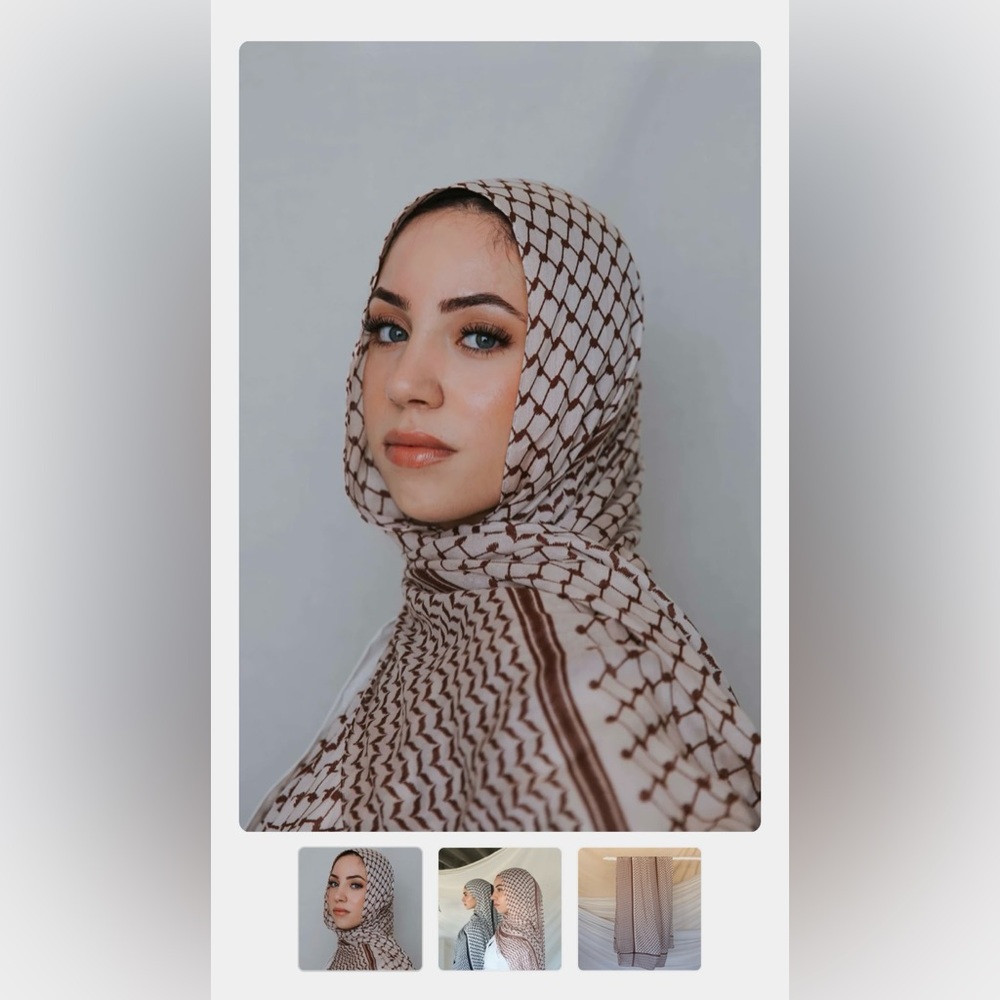 Vela Kuffiyeh Hijab/Scarf in Brown- MINI